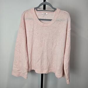 Splendid Evereve Cashmere Pink Sweater Long Wide Sleeve Comfy Soft Old Money L